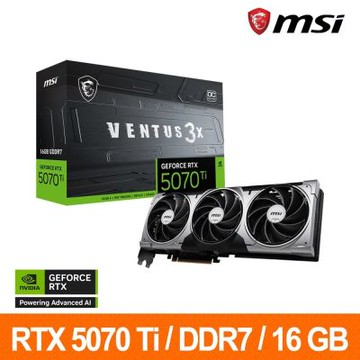 (下單折千) 微星MSI RTX 5070 Ti 16G VENTUS 3X OC顯示卡