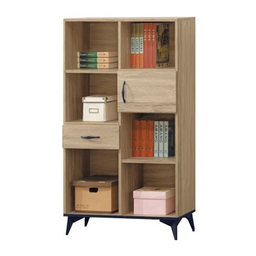 文創集 伊爾2.6尺單門單抽書櫃-77x33x130cm免組