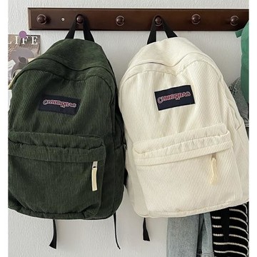 大容量ins雙肩包燈芯絨書包女大學生水洗做舊復古簡約高中初中生