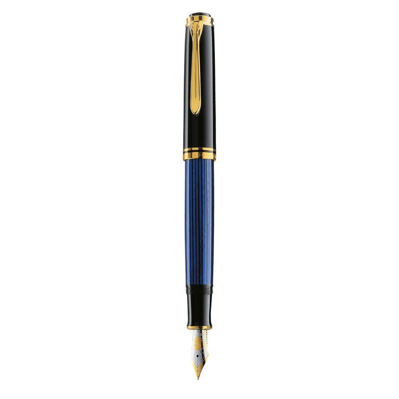Pelikan ペリカン 万年筆 EF 極細字 ブルー縞 スーベレーン M600 正規輸入品