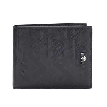 FENDI 芬迪 Shadow Bifold 雙折 浮雕FF印花 皮革 皮夾 卡夾 零錢包 短夾 黑色 紅色 7M0001AJF4F19KP