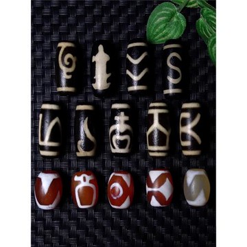 圣飾奇緣 西藏天然瑪瑙 至純黑白九眼天珠11*28mm超頂吊墜 鎖骨鏈