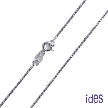 ides愛蒂思  義大利14K白金項鍊16吋（中空鍊）