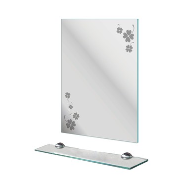 幸運草噴砂雙掛明鏡 60x45cm