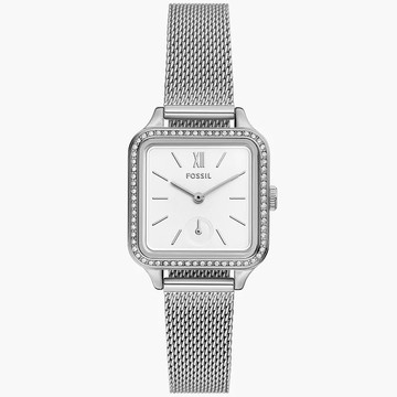 FOSSIL Colleen 晶鑽米蘭帶方形女錶-28mm BQ3970