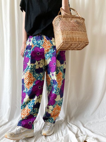 非洲蠟染布 非洲布 鬆緊帶褲 EP-223W