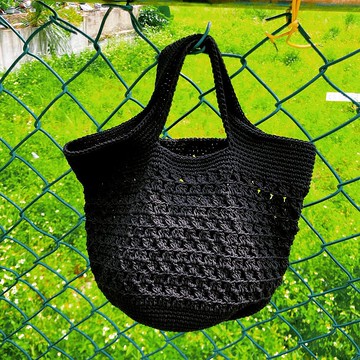 莉芙 Leaf 黑棉手織提袋 chokdee