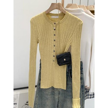 2025新款氣質顯瘦內搭打底針織衫女秋冬季獨特絕美高級感長袖上衣