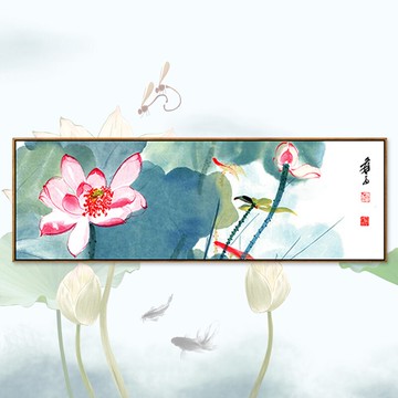 新中式鉆石繡滿鉆鉆石十字繡滿鉆點鉆鉆石畫客廳新款荷花卉貼鉆畫