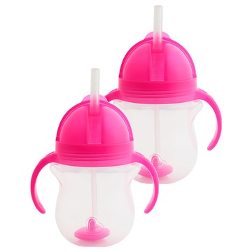 munchkin 滿趣健 雙耳重力球吸管學習杯  顏色隨機  207ml  2個