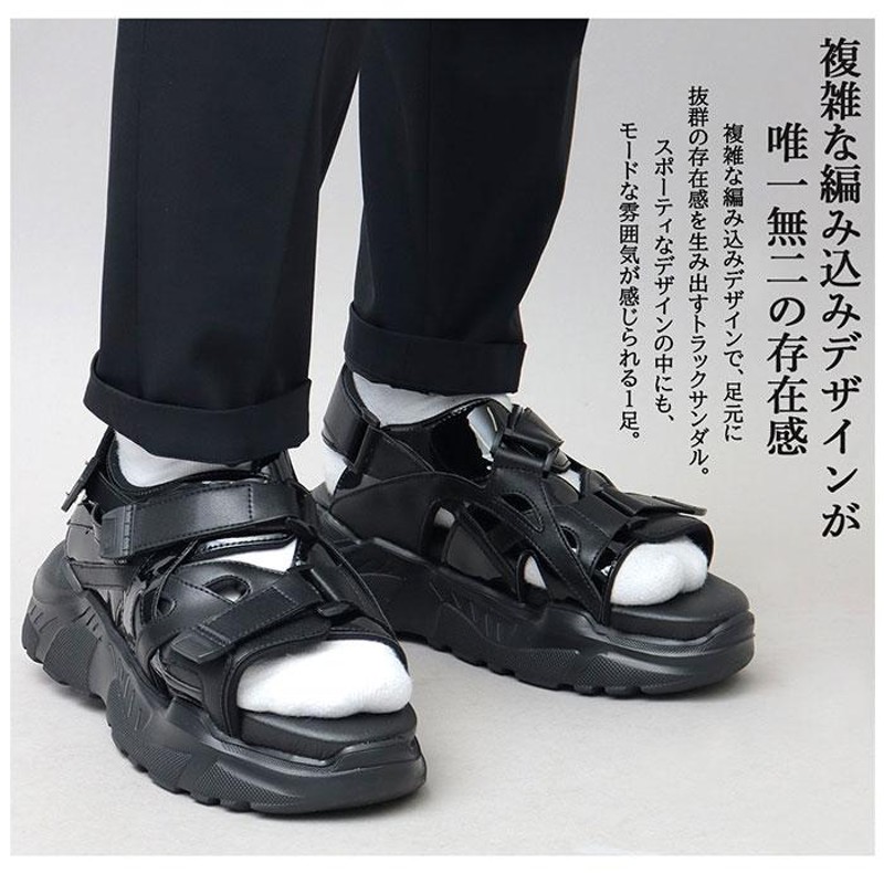 ☆ BLACK ☆ L(27.0-27.5cm) ☆ TRACK SANDALS グラベラ サンダル glabella GLBT-266 スポーツサンダル  厚底サンダル メンズ | LINEショッピング