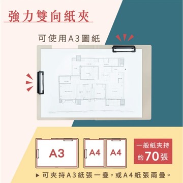 力大牌ABEL  雙夾A4輕量防水丹麥夾66250(多色)綠