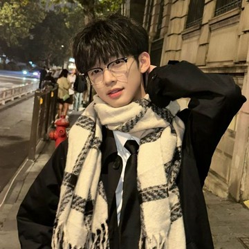Ms 韓版 頭巾 保暖 穿搭 圍脖 頭巾 男 2025新款ins格子頭巾女冬季復古高級男學生加厚披肩保暖圍脖文藝