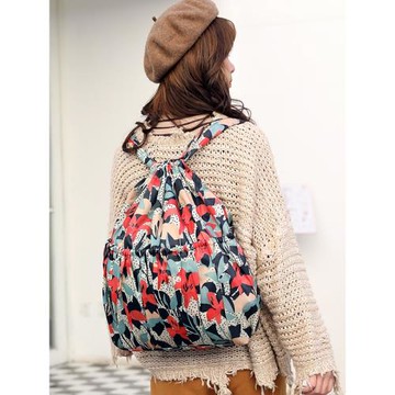 2024新款印花輕便雙肩包女大容量帆布媽媽包尼龍牛津布旅游背包潮