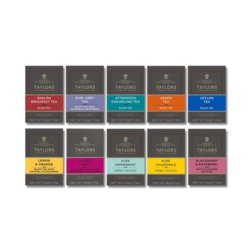 Taylors 泰勒經典茶包20入/盒(洋甘菊花茶/薄荷茶/伯爵紅茶葉/大吉嶺紅茶/阿薩姆茶/英式早安茶/錫蘭紅茶/莓果茶)