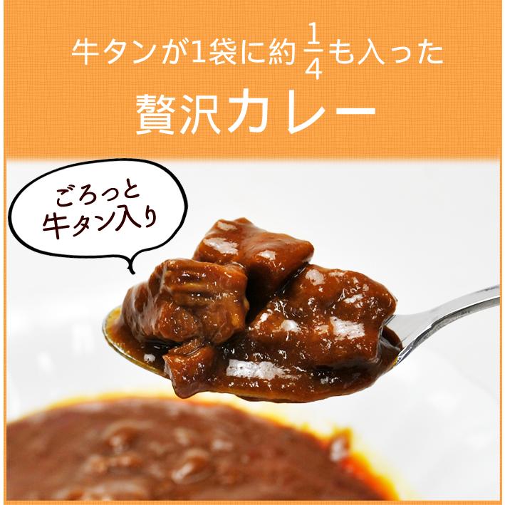 カレー レトルト 牛タン ビーフカレー 中辛 国産 送料無料 長期保存 牛タンカレー 200g×2パック メール便