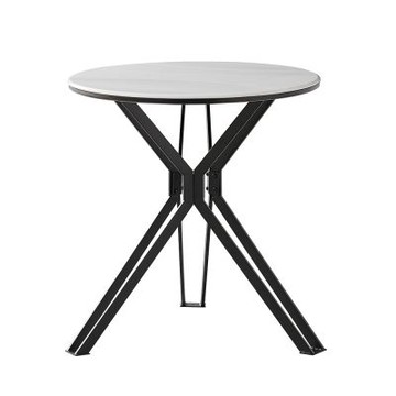 MUNA家居  T19全板白冰玉70圓休閒桌/不含椅  70X70X74cm