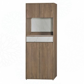 文創集 奧凱利雙色2.7尺四門單抽高鞋櫃-80x40x212cm免組