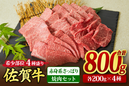 佐賀牛 希少部位 焼肉4点盛り合わせ 800g （200gx4種） A5 A4　(H085143)