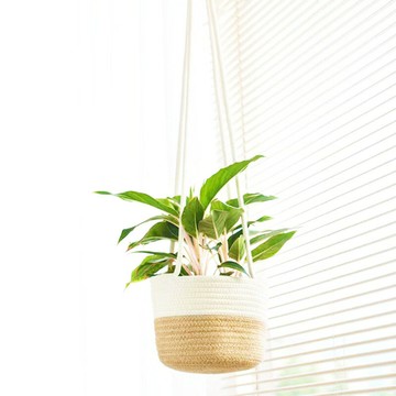 棉繩掛式收納籃收納筐掛式花盆壁掛式儲物籃陽臺花盆花籃編織吊籃
