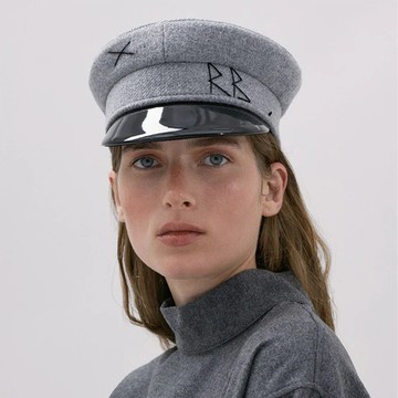 Ruslan Baginskiy RB黑字黑帽簷毛料軍帽 - M