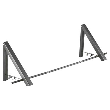 隱形折疊曬衣架 磨砂黑 帶杆子 加厚太空鋁  120cm