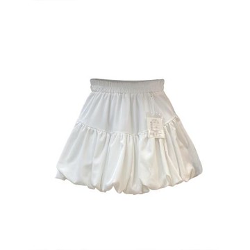 2025春夏新款甜美褶皺蓬蓬花苞裙高腰顯瘦設計感a字半身短裙320G