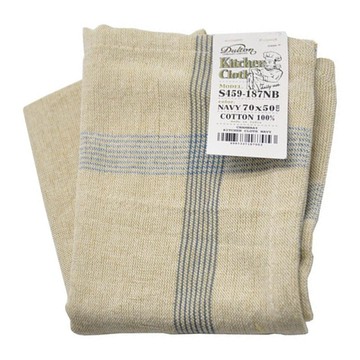 DULTON 100%印度綿 家事布 擦拭巾 70 x 50cm 海軍藍線條  1條