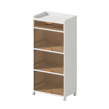 【AOTTO】58面寬附輪掀蓋四層收納櫃(收納櫃 置物櫃 櫥櫃)58面寬