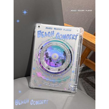 適用于ipad保護套晚霞音樂蘋果air5平板mini5/4高透單面2022款pro11寸可旋轉迷你67亞克力帶支架2018/17防摔