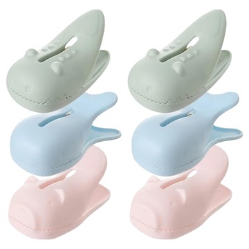 FaSoLa 磁吸封口夾 3入 - 2組 混色 5.8X3cm  灰色 + 藍色 + 粉色