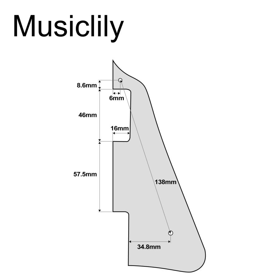 Musiclily Proプラスチック2006-現在のモダンスタイルのエピフォンレスポール用ピックガード,1プライブラック