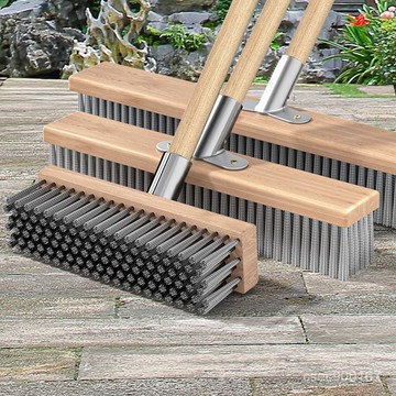 好貨下殺🌈不銹鋼鋼絲刷地闆刷子硬毛去青苔鐵刷子長柄洗地刷清潔神器 ISXW