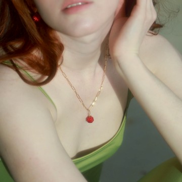 波蘭手工珠寶 愛的呢喃 紅莓伏特加項鍊