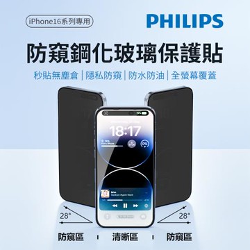 PHILIPS 飛利浦 iPhone 16系列 防窺視鋼化玻璃保護貼 DLK5511-13/96 DLK5515/96