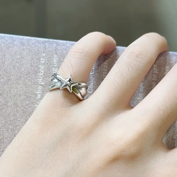 Eira Accessory 印地安風格星星戒指‧925純銀戒指‧可調式戒指‧中性  歌德 戒指 CKJZ0029A