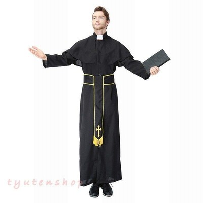 メンズコスプレハロウィン神父 修道士 教父 牧師 宣教師 ゴッドファーザー 変装大人用仮装コスチューム 男キャラクター クリスマス 通販 Lineポイント最大get Lineショッピング