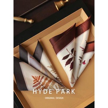 海德公園《植物學家》原創西裝配飾英倫方巾胸巾桑蠶絲男士口袋巾