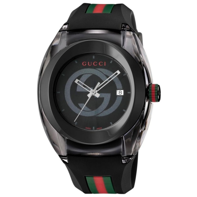 GUCCI YA137107 グッチ シンク メンズ腕時計 スイス製 クォーツ ラバー