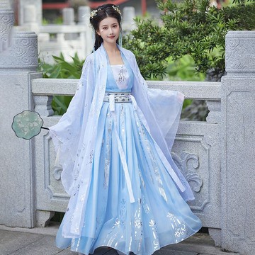 原創正版齊腰襦裙漢服女日常學生新中式夏季防曬超薄款顯瘦中國風鑫弘-素時衣櫥