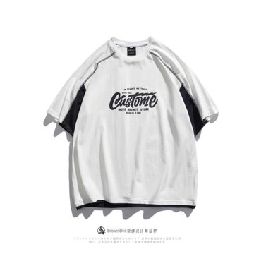 美式潮牌情侶短袖t恤男女上衣夏季街頭半袖圓領國潮tee休閑體恤男