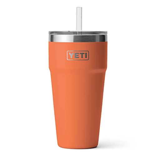 YETI RAMBLER 26 OZ STRAW CUP, VACUUM INSULATED, STAINLESS STEEL WITH STRAW LID, HIGH DESERT CLAY