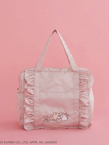 三麗鷗聯名款-兔媽媽刺繡荷葉邊拼接旅行袋(08000658700) - Maison de FLEUR
