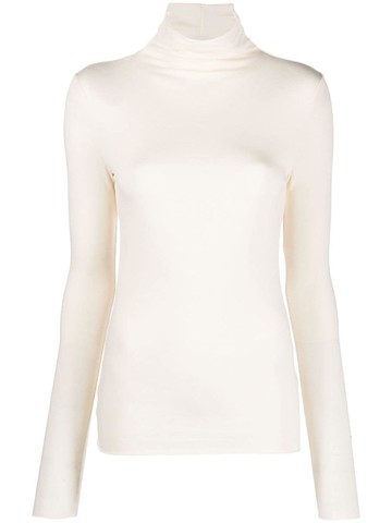 Thom Krom - high-neck long-sleeve T-shirt - women - Modal/Cotton/Spandex/Elastane - S - Neutrals