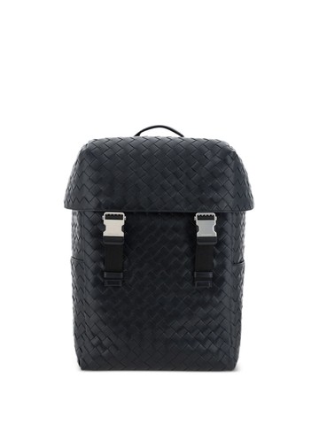 Bottega Veneta - Intrecciato bucked leather backpack - men - Lamb Skin/Nylon - One Size - Black