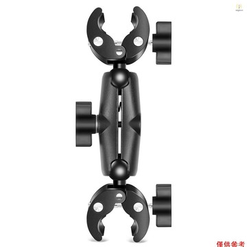 PULUZ PU849B 柔性摩托車超級夾雙蟹夾 360° 可旋轉運動相機車把固定安裝 T1V