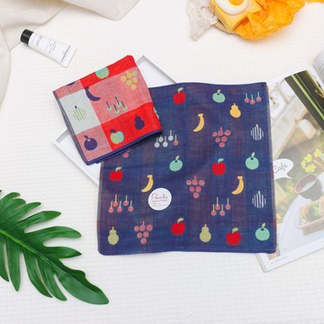 今治認證三重紗雙面手帕-水果