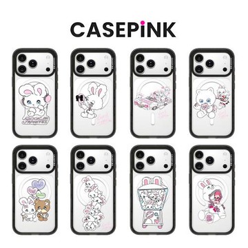 Magsafe磁吸foxy illustrations兔子手機殼17ProMax適用蘋果16Pro亞克力iPhone15防摔黑邊框14可愛Air保護套