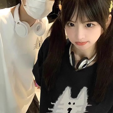 S~XL 童畫蠟筆手繪風格貓 純棉 短T 情侶T【Y1184】MIT 情侶裝 短袖T恤 班服 加大尺碼 男女可穿 可單買