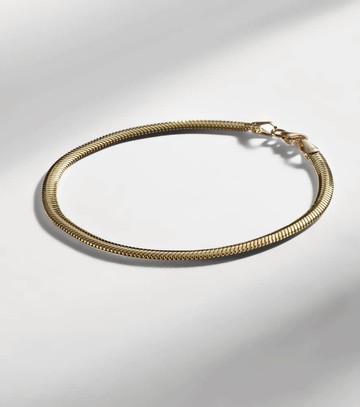 Stone and Strand Serpentine 14kt gold chain bracelet